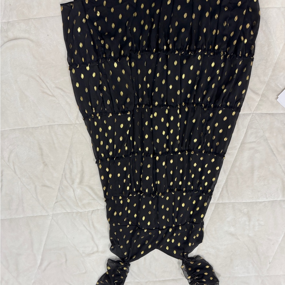 Lulu's Black Dress with Gold Accents